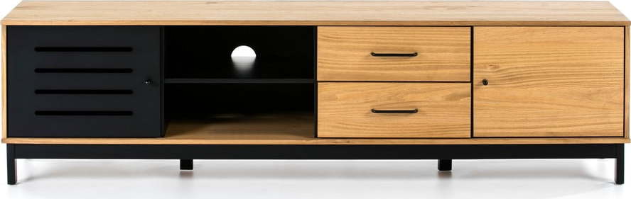 TV stolek s dřevěnou konstrukcí a černými detaily Marckeric Alessia Marckeric