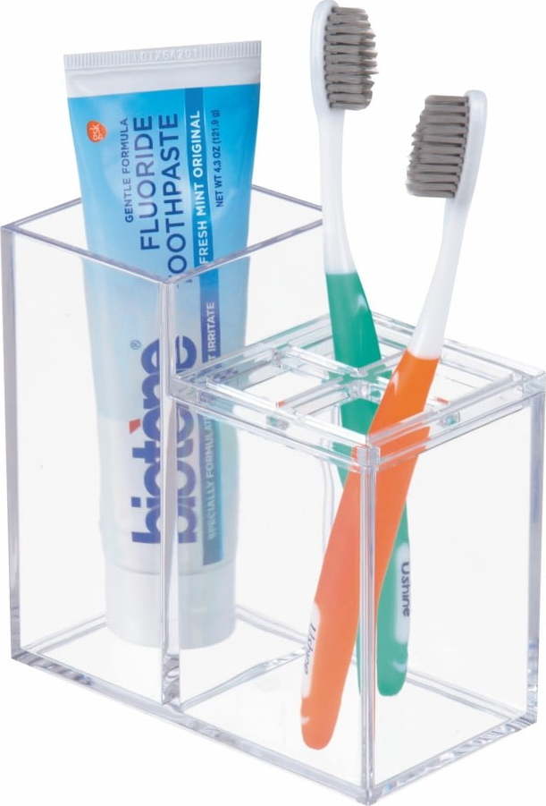 Transparentní koupelnový stojan na kartáček a zubní pastu iDesign iDesign