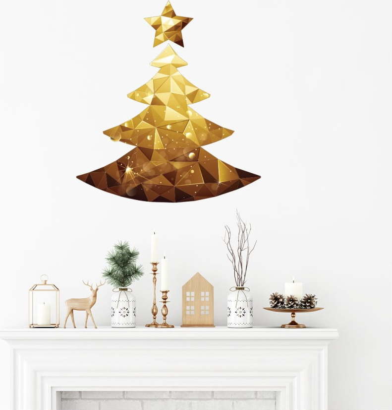 Vánoční samolepka Ambiance Christmas Tree Origami Ambiance