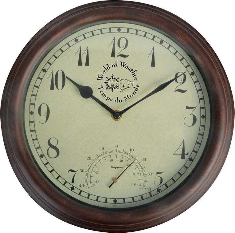 Venkovní nástěnné hodiny s teploměrem Esschert Design Time Esschert Design