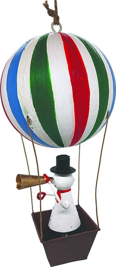 Závěsná vánoční dekorace Snowman in Airballoon - G-Bork G-Bork