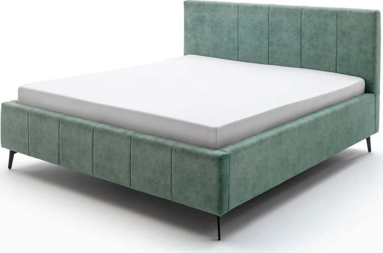 Zelená dvoulůžková postel s roštem a úložným prostorem Meise Möbel Lizzano