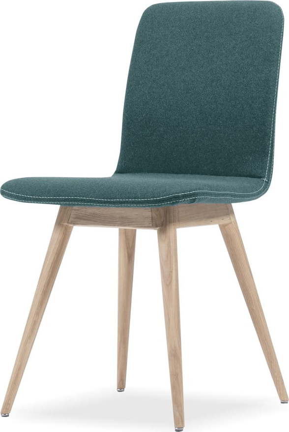 Zelená jídelní židle s podnožím z dubového dřeva Gazzda Ena Gazzda