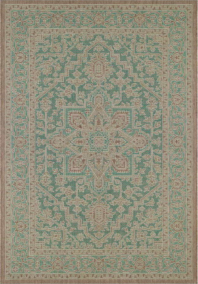 Zeleno-béžový venkovní koberec NORTHRUGS Anjara
