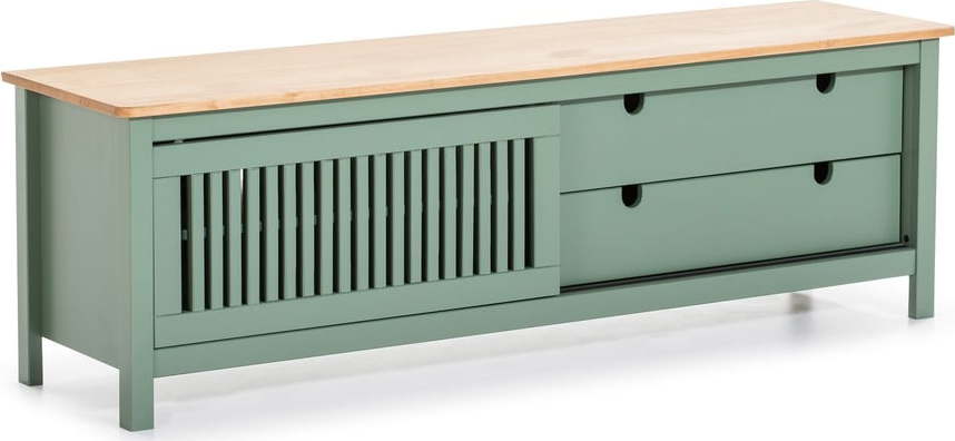 Zelený dřevěný TV stolek Marckeric Bruna Marckeric