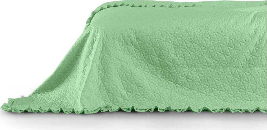 Zelený přehoz přes postel AmeliaHome Tilia Mint