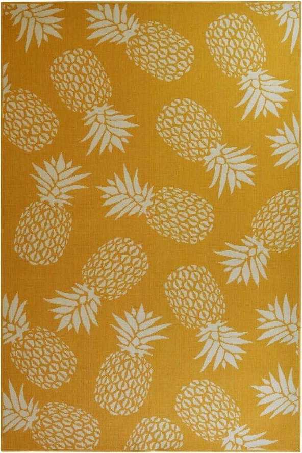 Žlutý venkovní koberec Floorita Ananas