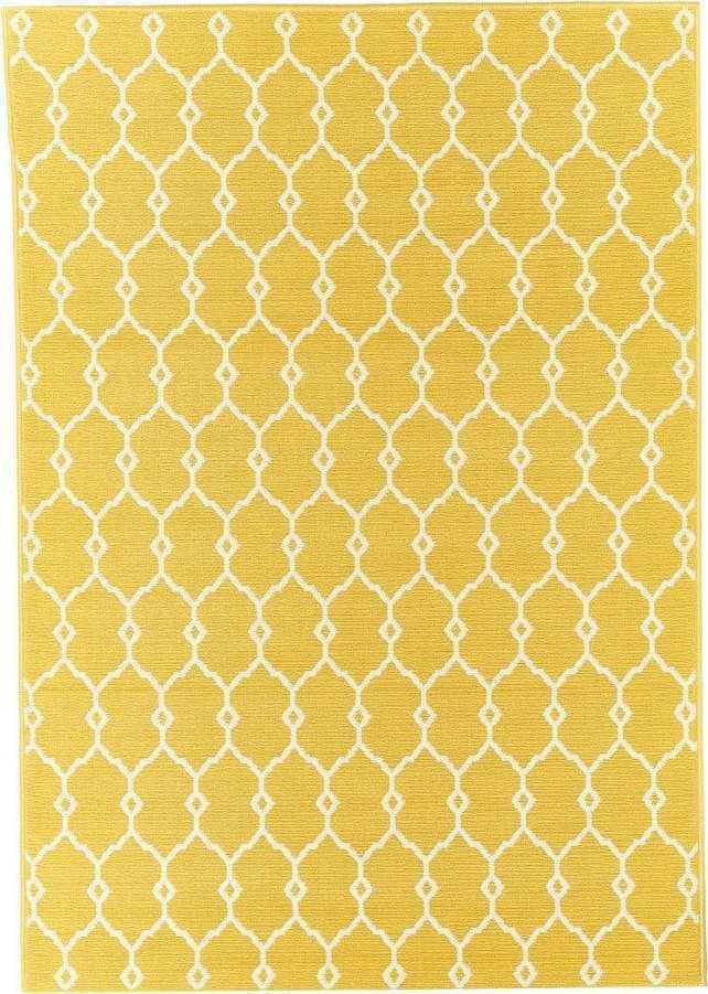 Žlutý venkovní koberec Floorita Trellis
