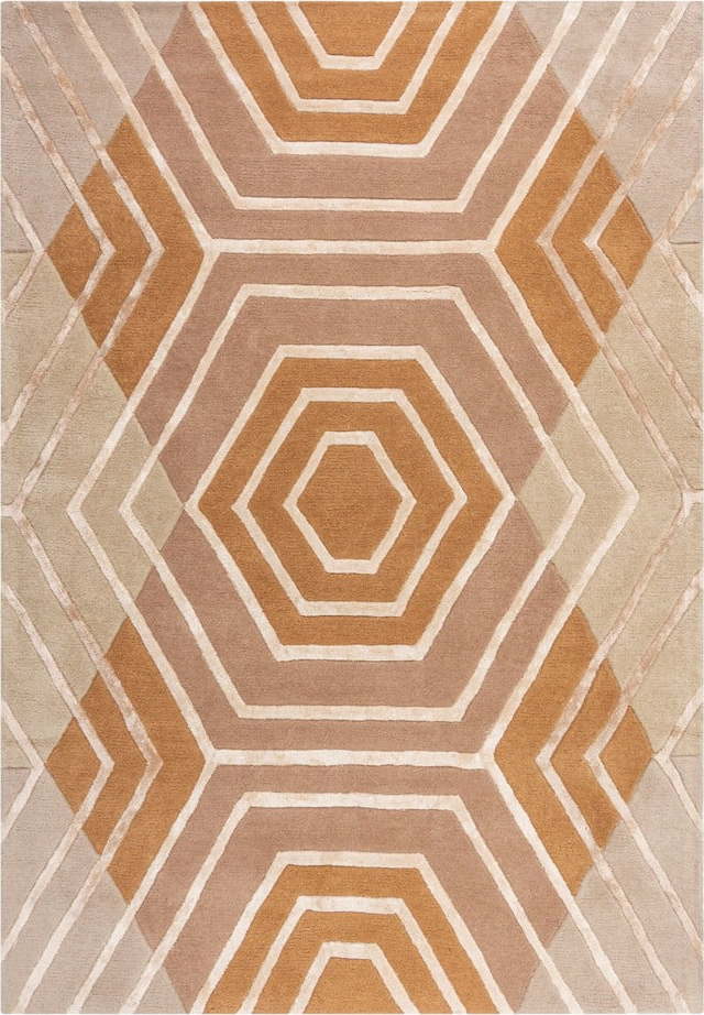 Béžový vlněný koberec Flair Rugs Harlow