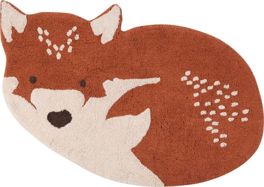 Kaštanově hnědý bavlněný koberec Nattiot Little Wolf