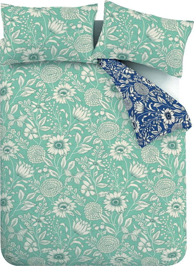 Zeleno-modré povlečení 200x200 cm Tapestry Floral - Catherine Lansfield Catherine Lansfield