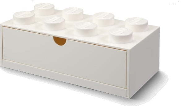 Bílý stolní box se zásuvkou LEGO® Brick