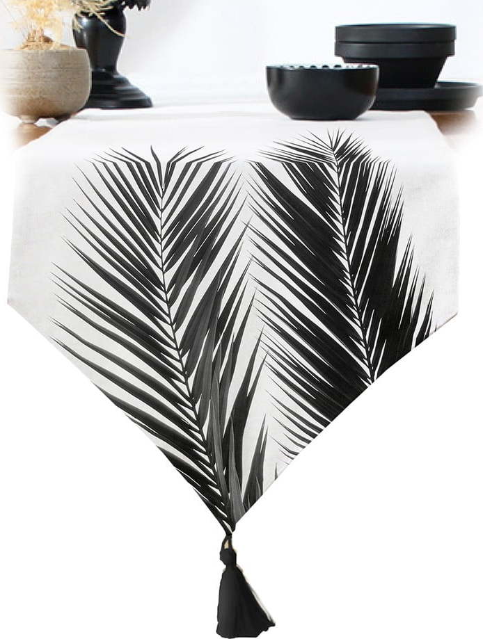 Černo-béžový běhoun na stůl 140x45 cm - Minimalist Cushion Covers Minimalist Cushion Covers