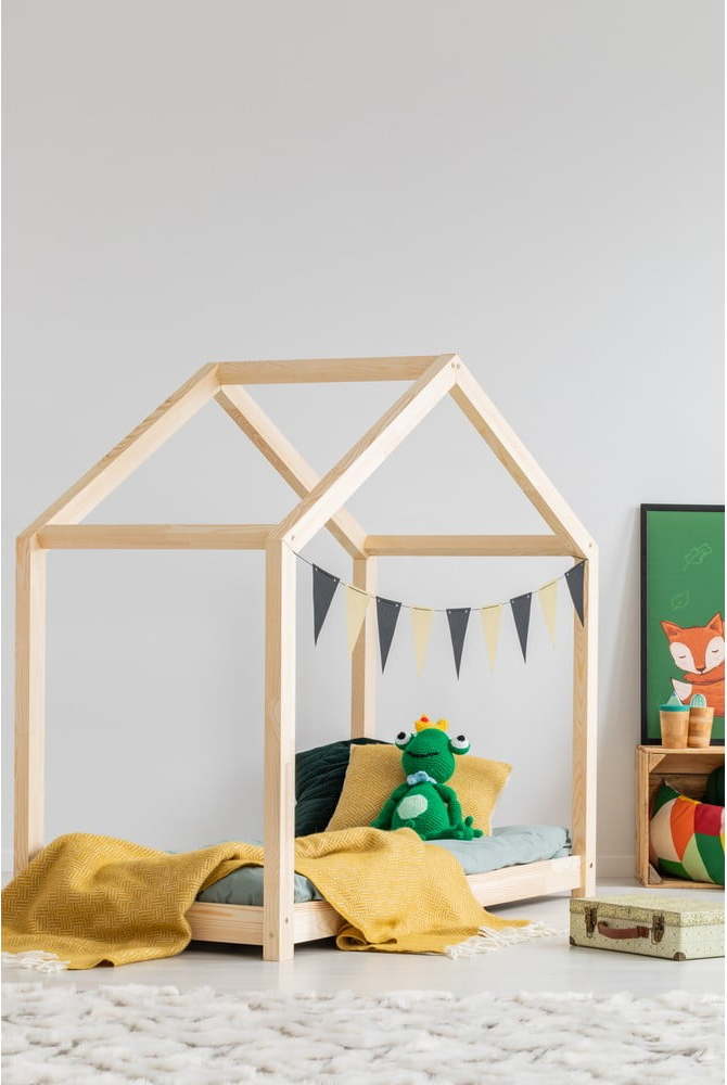 Domečková dětská postel z borovicového dřeva 70x160 cm Mila RM - Adeko Adeko