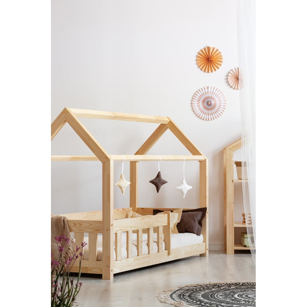 Domečková dětská postel z borovicového dřeva 80x200 cm Mila MBP - Adeko Adeko