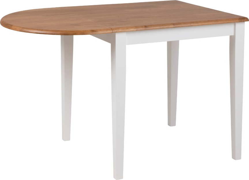 Hnědo-bílý jídelní stůl z kaučukového dřeva se sklápěcí deskou Actona Brisbane Actona