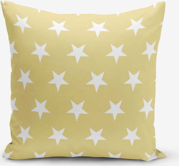 Žlutý povlak na polštář s motivem hvězd Minimalist Cushion Covers