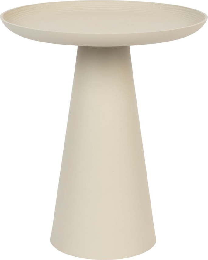 Béžový hliníkový odkládací stolek White Label Ringar