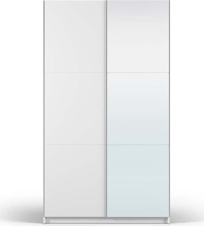 Bílá šatní skříň se zrcadlem a s posuvnými dveřmi 122x215 cm Lisburn - Cosmopolitan Design Cosmopolitan design