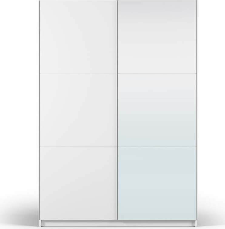 Bílá šatní skříň se zrcadlem a s posuvnými dveřmi 151x215 cm Lisburn - Cosmopolitan Design Cosmopolitan design