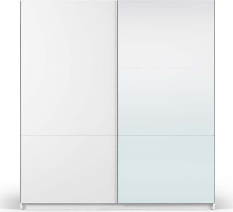 Bílá šatní skříň se zrcadlem a s posuvnými dveřmi 200x215 cm Lisburn - Cosmopolitan Design Cosmopolitan design