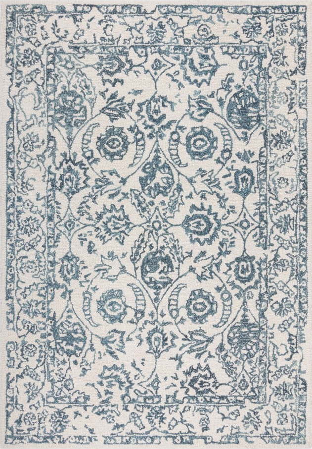 Bílý/modrý vlněný koberec 170x120 cm Yasmin - Flair Rugs Flair Rugs