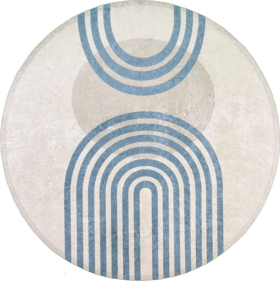 Modrý/šedý kulatý koberec ø 160 cm - Vitaus Vitaus