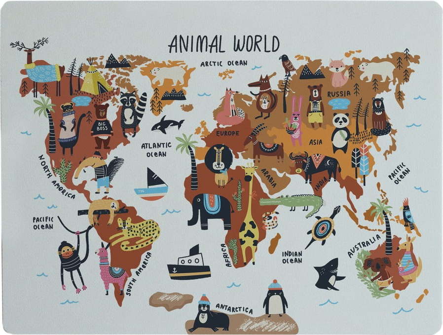Podložka na stůl Really Nice Things Animals Worldmap
