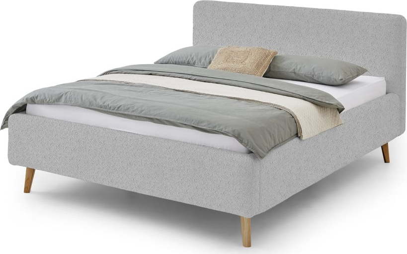 Šedá čalouněná dvoulůžková postel s úložným prostorem s roštem 180x200 cm Mattis - Meise Möbel Meise Möbel
