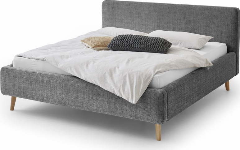 Tmavě šedá čalouněná dvoulůžková postel 180x200 cm Mattis - Meise Möbel Meise Möbel