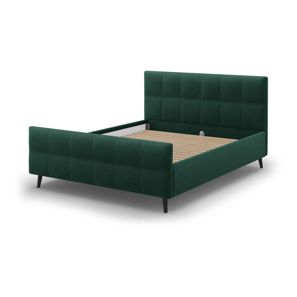 Zelená čalouněná dvoulůžková postel s roštem 160x200 cm Gigi - Micadoni Home Micadoni Home