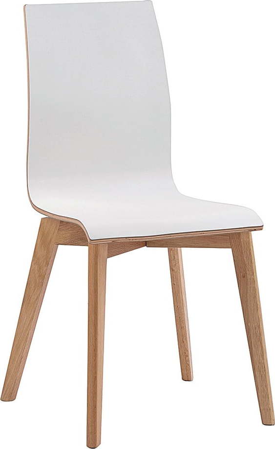Bílá jídelní židle s hnědými nohami Rowico Grace Rowico