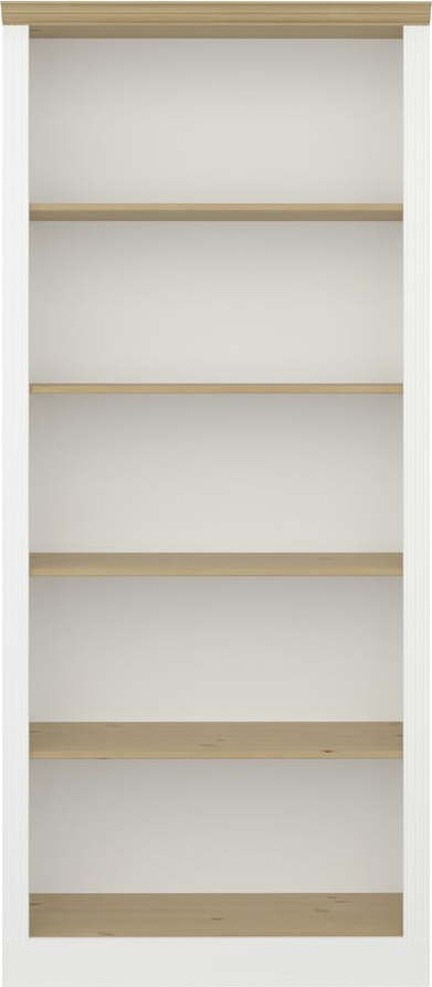 Bílá knihovna v dekoru borovice 82x189 cm Nola - Tvilum Tvilum