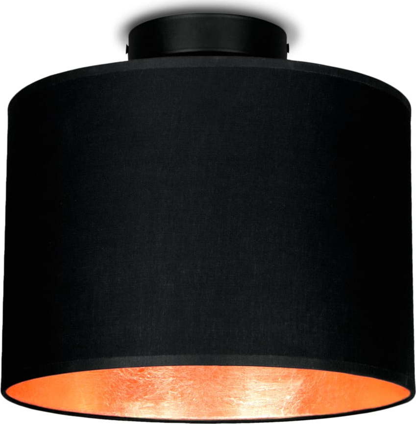 Černé stropní svítidlo s detailem v měděné barvě Sotto Luce MIKA