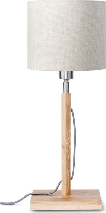 Stolní lampa se světle béžovým stínidlem a konstrukcí z bambusu Good&Mojo Fuji Good&Mojo