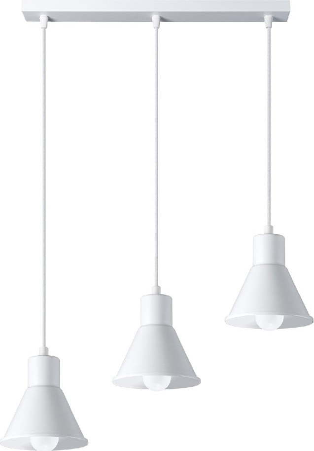 Bílé závěsné svítidlo s kovovým stínidlem 45x14 cm Martina - Nice Lamps Nice Lamps