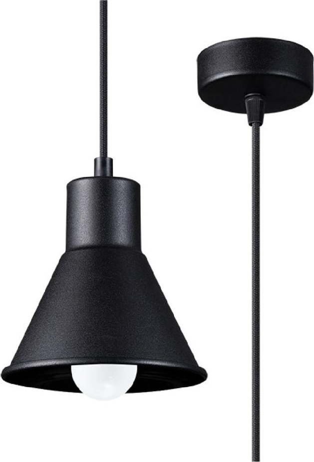 Černé závěsné svítidlo s kovovým stínidlem 14x14 cm Martina - Nice Lamps Nice Lamps