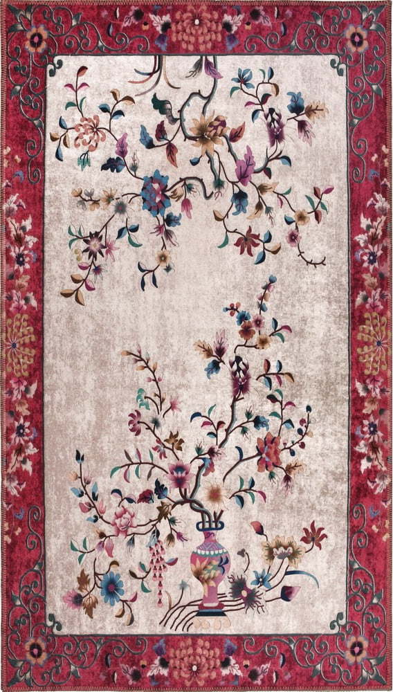 Červeno-krémový pratelný koberec 180x120 cm - Vitaus Vitaus