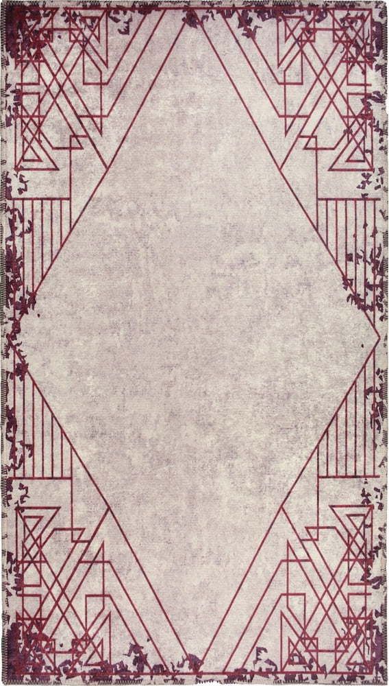 Červeno-krémový pratelný koberec 180x120 cm - Vitaus Vitaus