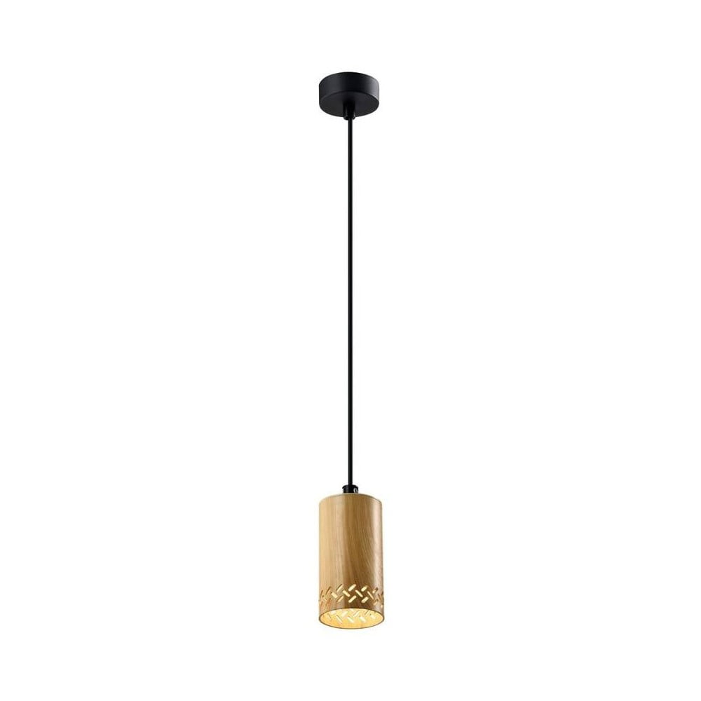 Závěsné svítidlo s kovovým stínidlem v černo-zlaté barvě ø 7 cm Tubo – Candellux Lighting Candellux Lighting