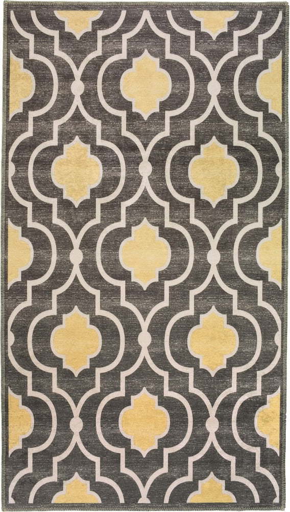 Žluto-šedý pratelný koberec běhoun 200x80 cm - Vitaus Vitaus