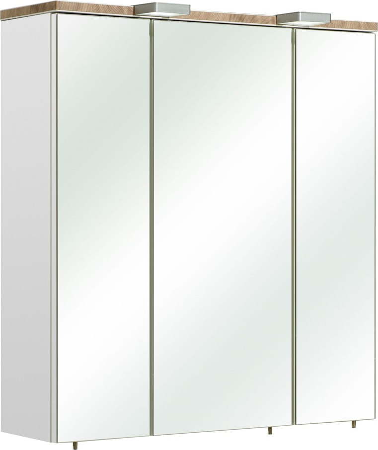 Bílá závěsná koupelnová skříňka se zrcadlem 65x70 cm Set 931 - Pelipal Pelipal