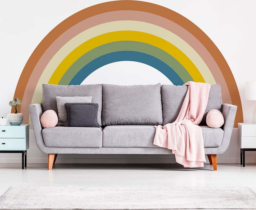 Dětská samolepka na zeď 158x87 cm Pastel Rainbow – Ambiance Ambiance