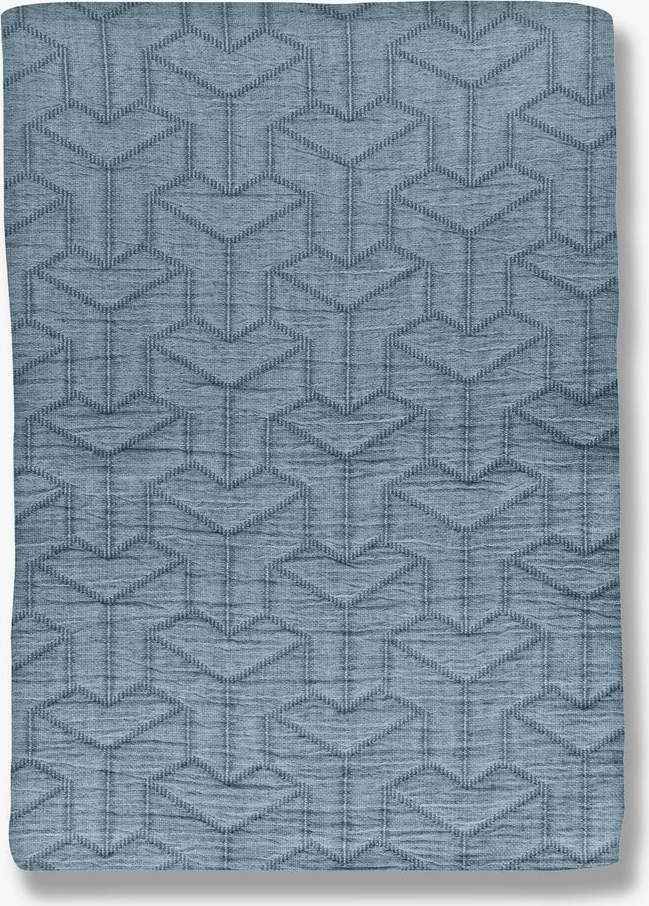 Modrý přehoz z recyklované bavlny na dvoulůžko 220x250 cm Trio – Mette Ditmer Denmark Mette Ditmer Denmark
