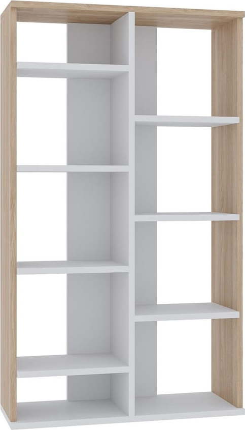 Bílá/přírodní knihovna v dekoru dubu 72x124 cm Keota – Kalune Design Kalune Design