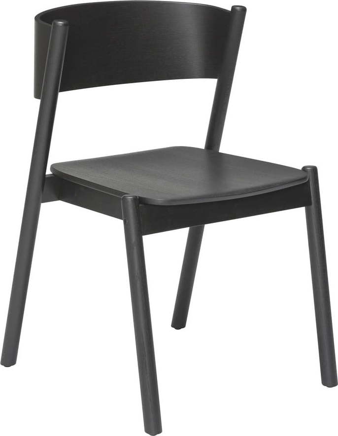 Černá jídelní židle z dubového dřeva Oblique - Hübsch Hübsch