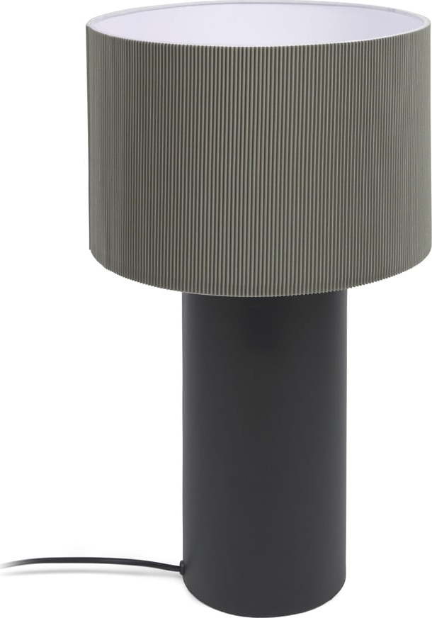 Černo-šedá stolní lampa s kovovým stínidlem (výška 50 cm) Domicina – Kave Home Kave Home
