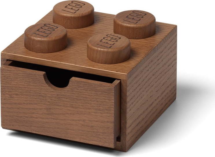 Dětský úložný box z tmavě mořeného dubového dřeva LEGO® Wood LEGO
