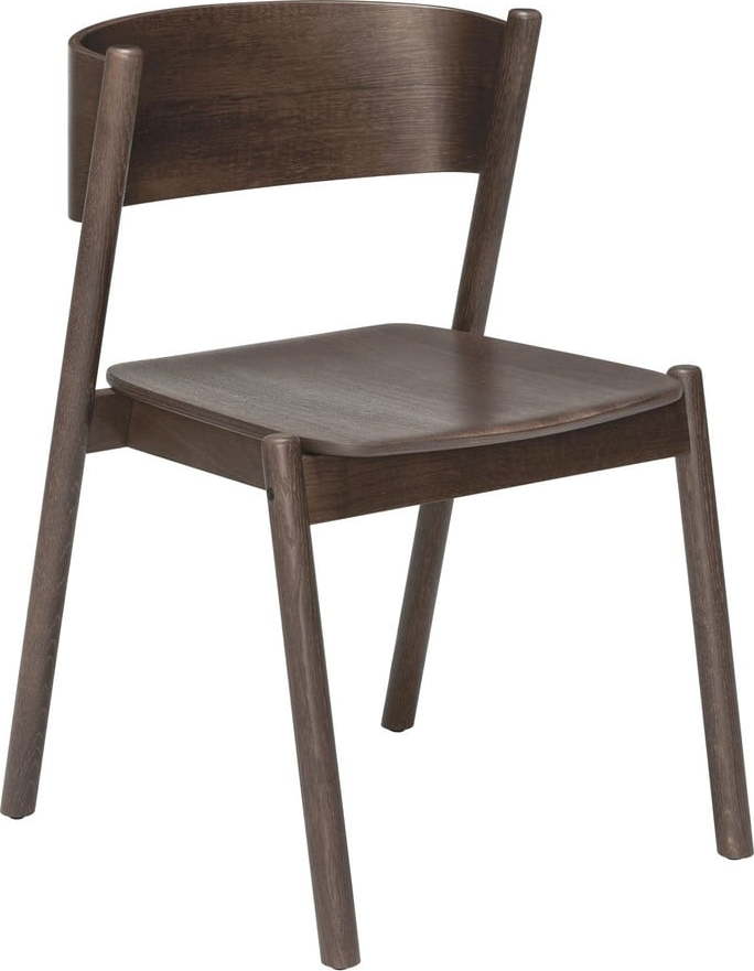 Hnědá jídelní židle z dubového dřeva Oblique - Hübsch Hübsch