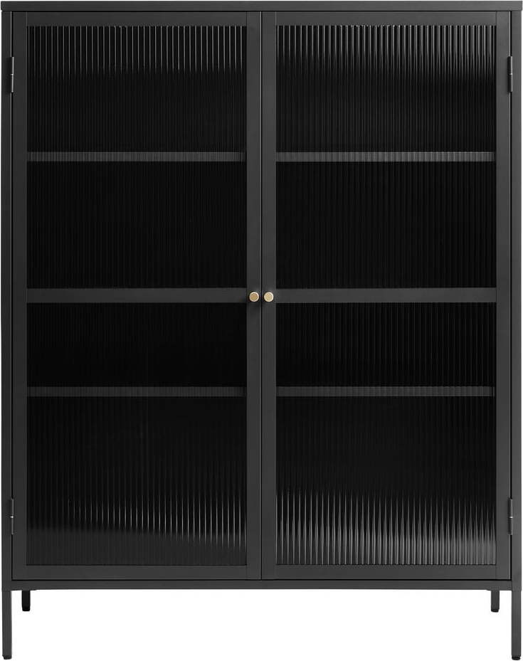 Černá kovová vitrína 111x140 cm Bronco – Unique Furniture Unique Furniture